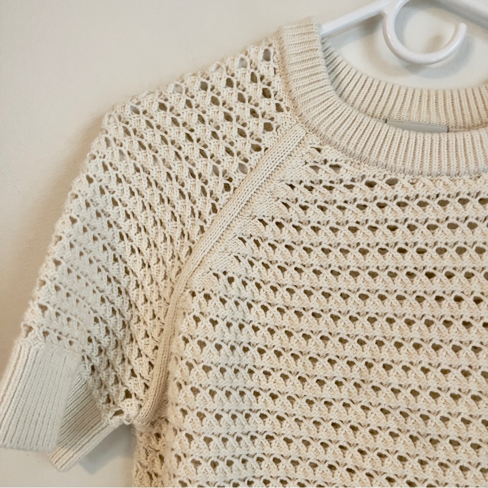 Varley Sweater Alva Cotton Knit Egret Sz Med - Picture 3 of 6